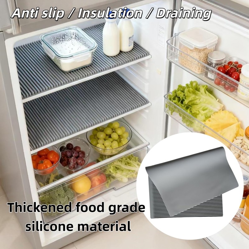 Refrigerator Mats 3PCS Silicone Shelf Liners Refrigerator Mats Heat Resistant