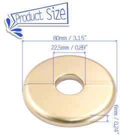 Waziaqoc 2 Pcs Wall Split Flange, ABS Round Self-Adhesive Escutcheon Plate Buckles for 0.88 Inch/22 mm Diameter Pipe(Gold)