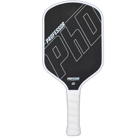 Professor PhD Raw Carbon Fiber Pickleball Paddle - 16MM - USA Pickleball Approved - Honeycomb Core - Power & Control - Color: White Edge