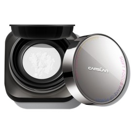 CARSLAN Polvo Fijador Suelto de Enfoque Suave, Impermeable, Mate, Control de Aceite, Maquillaje En Polvo Facial Sin Brillo, Sin Talco, Polvo de Acabado de Larga Duración 24H, 02 Translúcido para Grasa