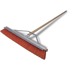 MARSHALLTOWN Asphalt Brooms, Standard Asphalt Broom with Handle, Bristle Side for Heavy Duty Sweeping, Coarse Asphalt Broom for Rough Surfaces, Made in the USA, RED704041