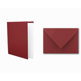Invitation card set with envelopes and many extra inserts, blank folding cards, printable postcards in B6 DIN format for DIY & creative work, 14 - Dark Red