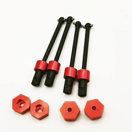 4pcs Alloy Front Rear Driveshaft Set 7650 4pcs Hex Wheel Hub 7669 for Traxxas 1/18 LaTrax Teton 76054 Desert Prerunner 76064 Upgrades Parts