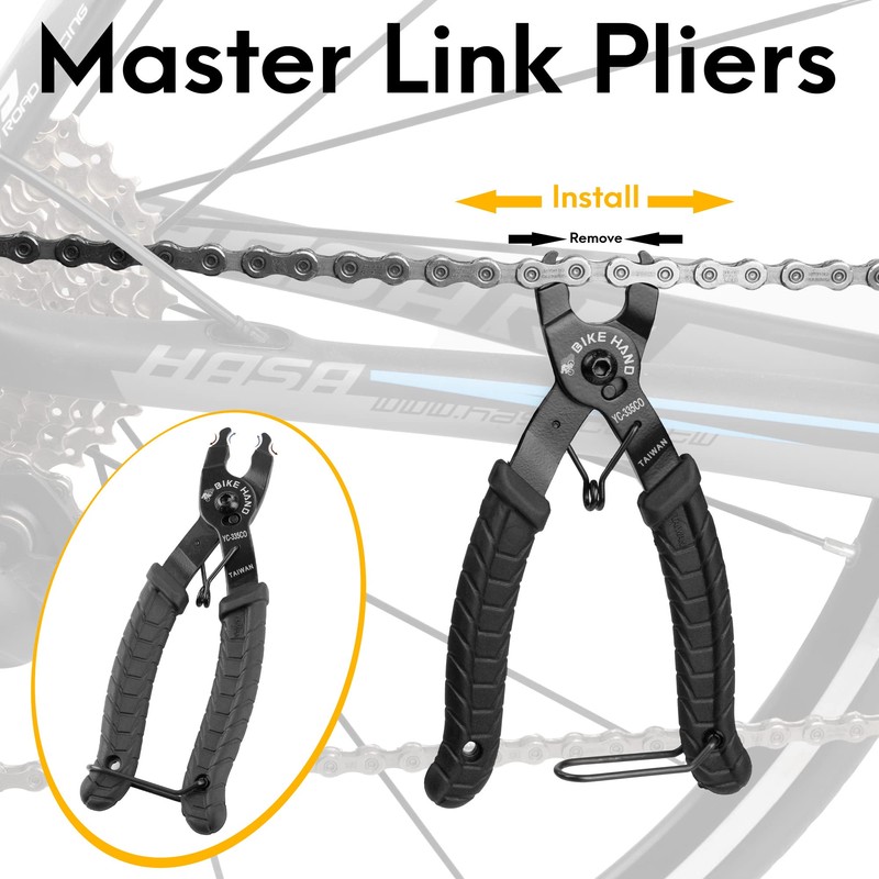BIKEHAND Bike Bicycle Chain Wear Checker, Quick Master Link Pliers