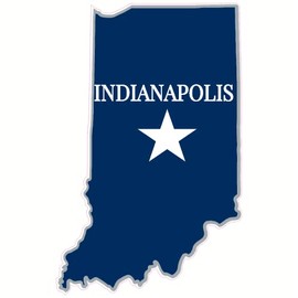 U.S. Custom Stickers Indianapolis Indiana State Shaped Sticker 3 Inch