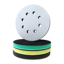 BUTITNOW 4 Pack New Foam Sanding Pads for Orbital Sander, 5 Inch 8 Holes Orbital Sander Surfprep Foam Pad, Hook and Loop Soft Density Interface Pads with Soft & Hard Cushion Sponge Buffer