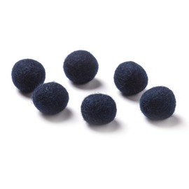 Darice Wool Beads: Navy Blue, .62", 6Piece