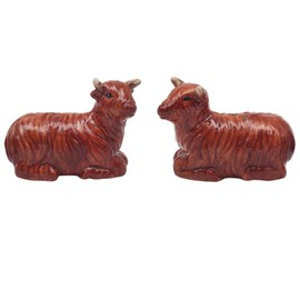 Lesser & Pavey Salt & Pepper Set for All Types of Kitchen | Ceramic Salt & Pepper Shaker Set | Lovely Salt & Pepper Pots | Salt Shaker & Pepper Shaker Suitable for Home (Highland Cow)