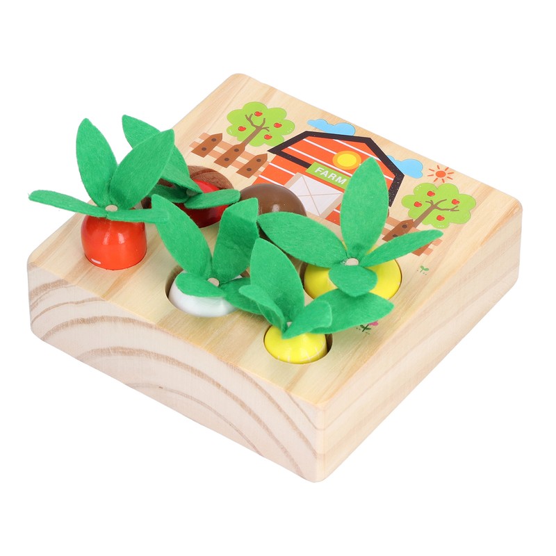 Baby Carrot Harvest Game Wooden Carrots Shape Sorting Matching Puzzle