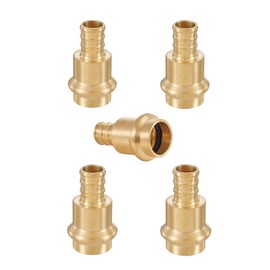 (Pack of 5) EFIELD 1/2 inch Press X 1/2 inch PEX Crimp Coupling Brass Adapters For Copper and Pex Pipe Connection (5, 1/2-inch)