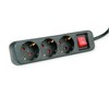 ROLINE 3-Way Power Strip with Switch, Black, 6 m