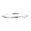 Dainty Angelite Bracelet, silver grey nylon cord string bracelet, adjustable