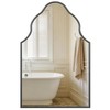 Scalloped Bathroom Mirror, 36" x 24" Arched Black Vanity Mirror