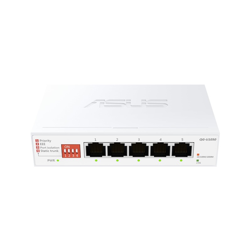 ASUS QG-U1050, 5-Port 2.5G Unmanaged Switch, Support 4 Intelligent Modes,