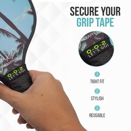 Pickleball Grip Bands – Secures Overgrip – One Size Fits All Paddle Handles – Silicone Band - Double Sided Embossed Design - Pickleball Accessory - Pickleball Gift