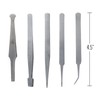 5pc Universal Tweezer Set Stainless Steel, 5"