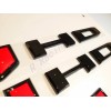 GMC 4PCS Gloss Black Red AT4 HD Emblems Sierra Letters