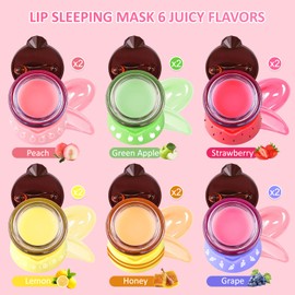 Bee Lip Balm Honey Pot 12 Pack, Propolis Lip Mask, 6 Flavors