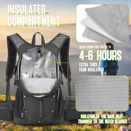 N NEVO RHINO Hydration Backpack, 18L Multipurpose Hiking Backpack with 3L Water Bladder, Water Backpack Insulated Hydration Pack Ideal for Hiking and Cycling