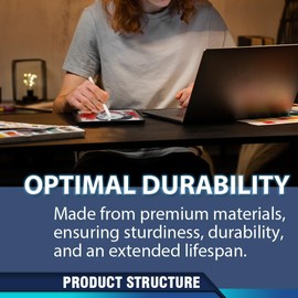 PIT66 Computer Desk 43.3'' Wood Office Table Modern PC Laptop Notebook Study Writing Table for Home Office Workstation (Oak Color)