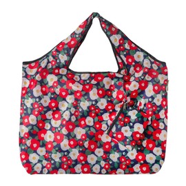 ECO CHIC Foldable Reusable Large Recycled Grocery Bags Lightweight Shopping Tote Bags with Storage Pouch (Abstract Poppy)