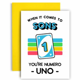 Huxters Birthday Card for Son Your Numero Uno Son Funny Card for Him - 14.8cm (Son)