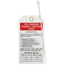 Brady 76222 5-3/4" Height, 3" Width, B-851 Economy Polyester, Red And Black On White Color Fire Extinguisher Tags (Pack Of 25)