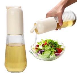 Cooking oil pour glass olive oil separator, olive oil glass bottle, air fryer kitchen gadget accessories, canola oil spray, widely used in salad making, baking, frying, BBQ4, kitchen, camping (Yllow)