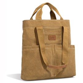 Montana West x Lee Waxed Canvas Tote Bag for Women with 2 Front Pockets Top-Handle Handbag Foldable Shoulder Bag LEE51-008KH