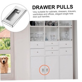 2Pack Hidden Recessed Pull Handle Stainless Steel Square Flush Concealed Furniture Handle for Door Drawer Cupboard Cabinet Sliding Door (L)