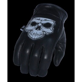 Milwaukee Leather MG7570 - Guantes de Mano para Motocicleta de Piel Negro con Palma Acolchada de Gel