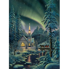 Buffalo Games – Kim Norlien - Light of The World - 1000 Piece Winter Jigsaw Puzzle - Festive, Holiday Puzzles for Adults – Precision-Cut Pieces, Christmas Artwork, Hours of Relaxing Fun