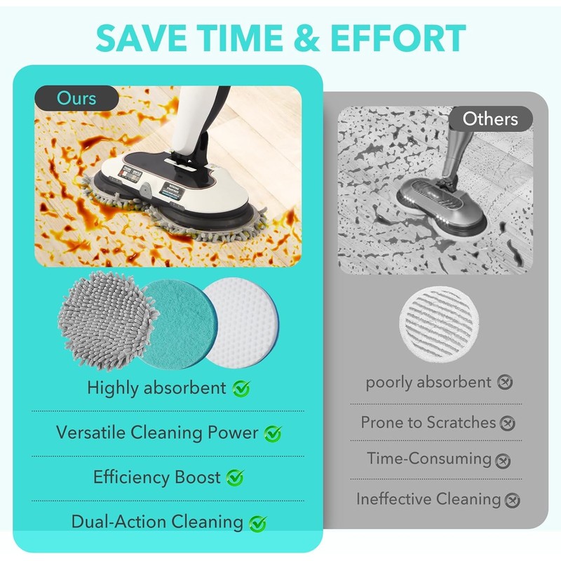S6002UK Steam and Scrub Mop Pads Replacement for Shark,Scrubbing and
