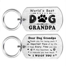 Alotozo Dog Grandpa Gifts for Men - Gifts for Grandpa from Dogs - Best Dog Grandpa Keychain - Fathers Day Birthday Christmas Gifts to Dog Grandpa