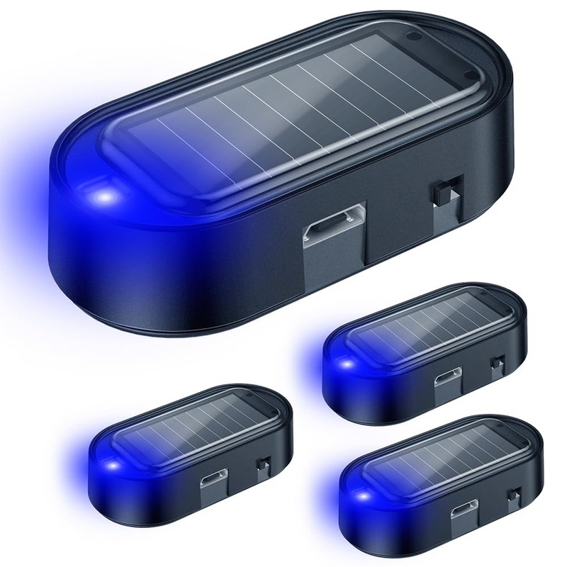 ELECTOP Car Solar Power Simulated Dummy Alarm, Anti-Theft LED Flashing