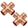 PATIKIL 7/8"(22.3mm) Copper Cross Pipe Fitting, 4 Way Welding Copper