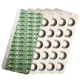 Harren24 Rapid Test Tablets for Shaker Tester, DPD 1 Free Chlorine, DPD 4 Active Oxygen, Phenol red pH Value, 50x, 100x, 250x, 500x, Water Tester (PH RED / 50 Tablets)