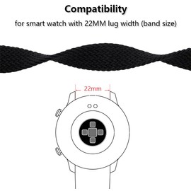 Msvueioe 22MM Braided Stretchy Band Compatible for Spade & Co Health Smartwatch 4/3 Smart Watch, Soft Elastic Strap Bracelet Wrist Bands