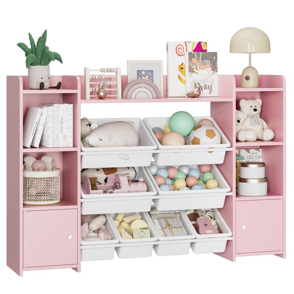 FOTOSOK 55''Large Toy Storage Organizer with 8 Toy Bins, Toy