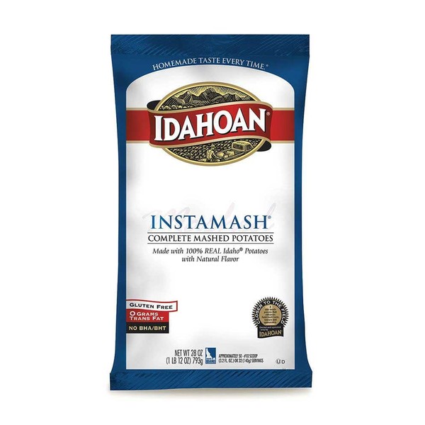 Idahoan Seasoned Instamash Mashed Potato Flakes, 28 Ounce -- 12 per case.