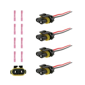 AUTO OCCASION 4Pack Headlights Fog Lights Female Adapter Wiring Harness Sockets Wire Connector Compatible with 9005 9006 HB3 HB4