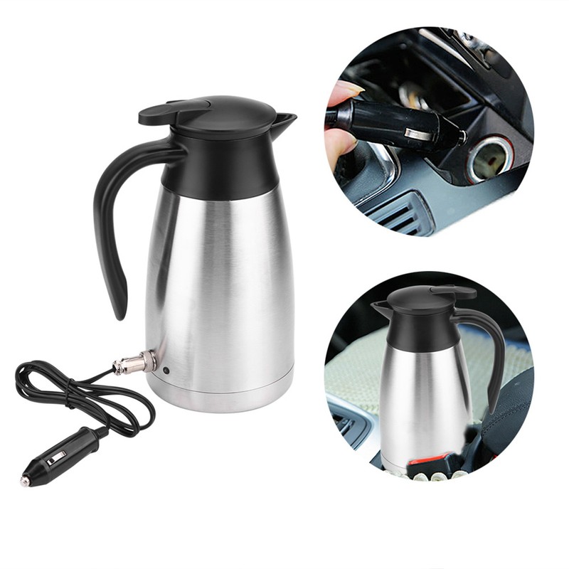1000ML 12V/24V Stainless Steel Electric in car Kettle Travel Thermoses
