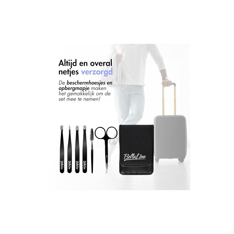 Tweezers Set - Professional Eyebrow Tweezers Set with Scissors &