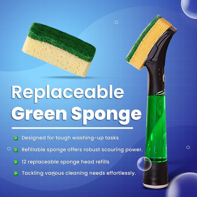Zopper Green General Purpose Refill Washing-Up Sponge With Microfiber Cloth