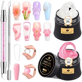Festes Aufbaugel für Nägel LEDSUUEI - Klar Pink Nagel Verlängerungsset, 3D Gel Nail Art Sculpting Solid Builder Gel für Nägel Nicht Klebend Hard Nail DIY-Nagelkunst Design Dekora 20g/Jar(0,71 fl oz)