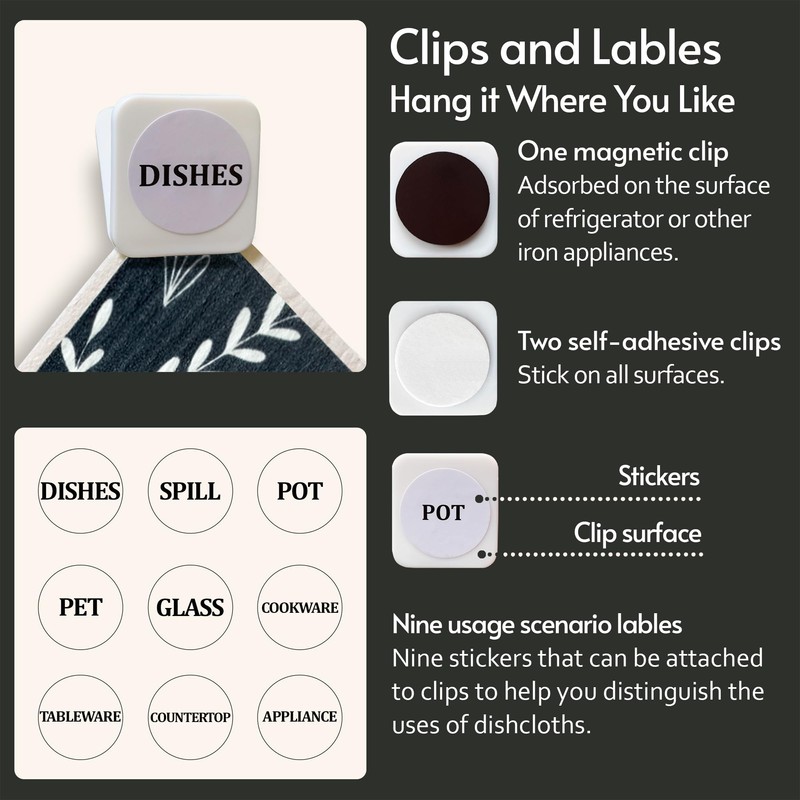 Eulnars 8 Pack Swedish Dish Cloth, Reusable Paper Towels with