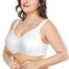 Deyllo Women’s Full Figure Comfort Wire Free Minimizer Support Bra（White，46B）
