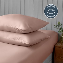 Silentnight Supersoft Pillowcase Pair - Cosy & Comfortable Delicate Smooth Touch - Easy Care Microfibre - Stylish & Modern Bed Pillow Case Protector 2 Pack, Retain Shape & Colour, Pink