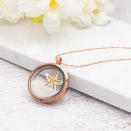 Vintageparts Rose Gold 30mm Stainless Steel Glass Locket with Screw Cap (1 Piece)