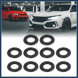INFINAUTO 10pcs M12 Rubber Oil Drain Plug Washers Seals Gaskets Universal for Car Auto Black Durable Material Stylish Design